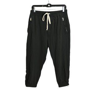 Rick Owens Black Cropped Joggers with Zipper Pockets, Elastic Waist & Drawstring